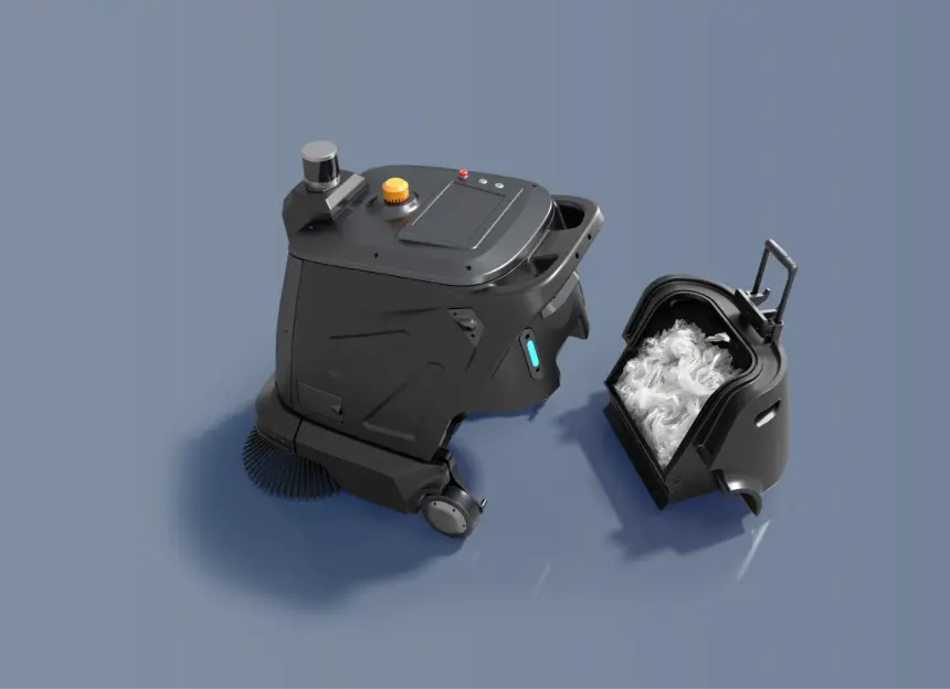 S5 debris hopper removed for emptying without tools